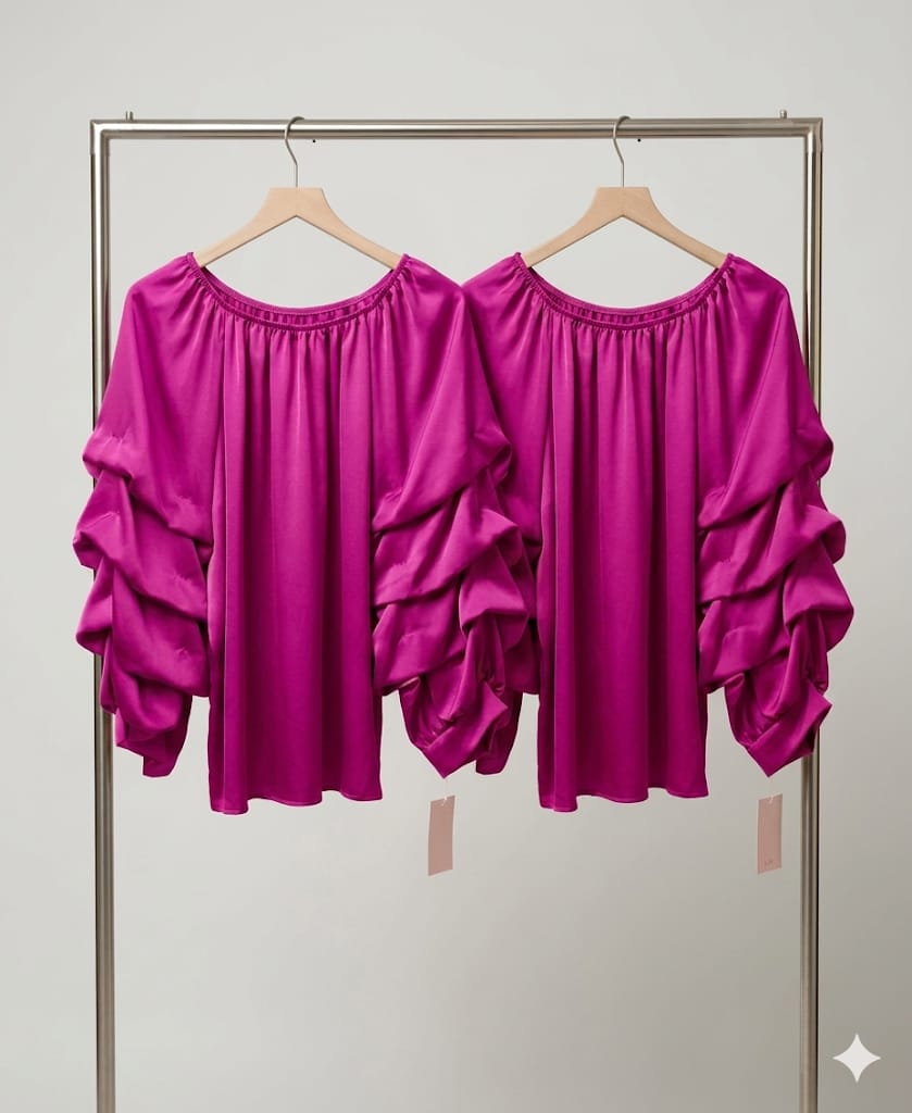 Bluza Fuchsia cu Volane Etajate — Statement — Cindy Fashion