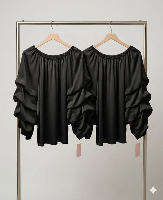 Bluza Satin cu Volane — Eleganta si Romantica — Cindy Fashion