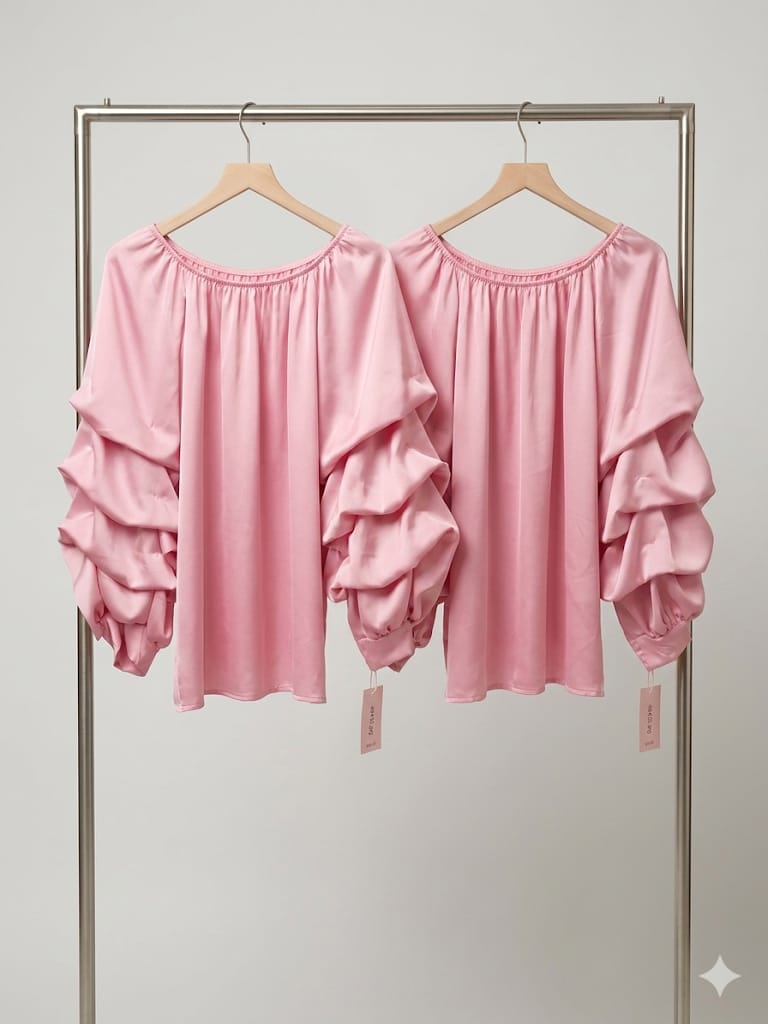 Bluza Satin cu Volane — Eleganta si Romantica — Cindy Fashion