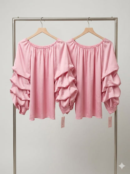 Bluza Satin cu Volane — Eleganta si Romantica — Cindy Fashion