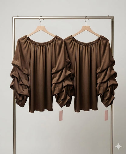 Bluza Satin cu Volane — Eleganta si Romantica — Cindy Fashion